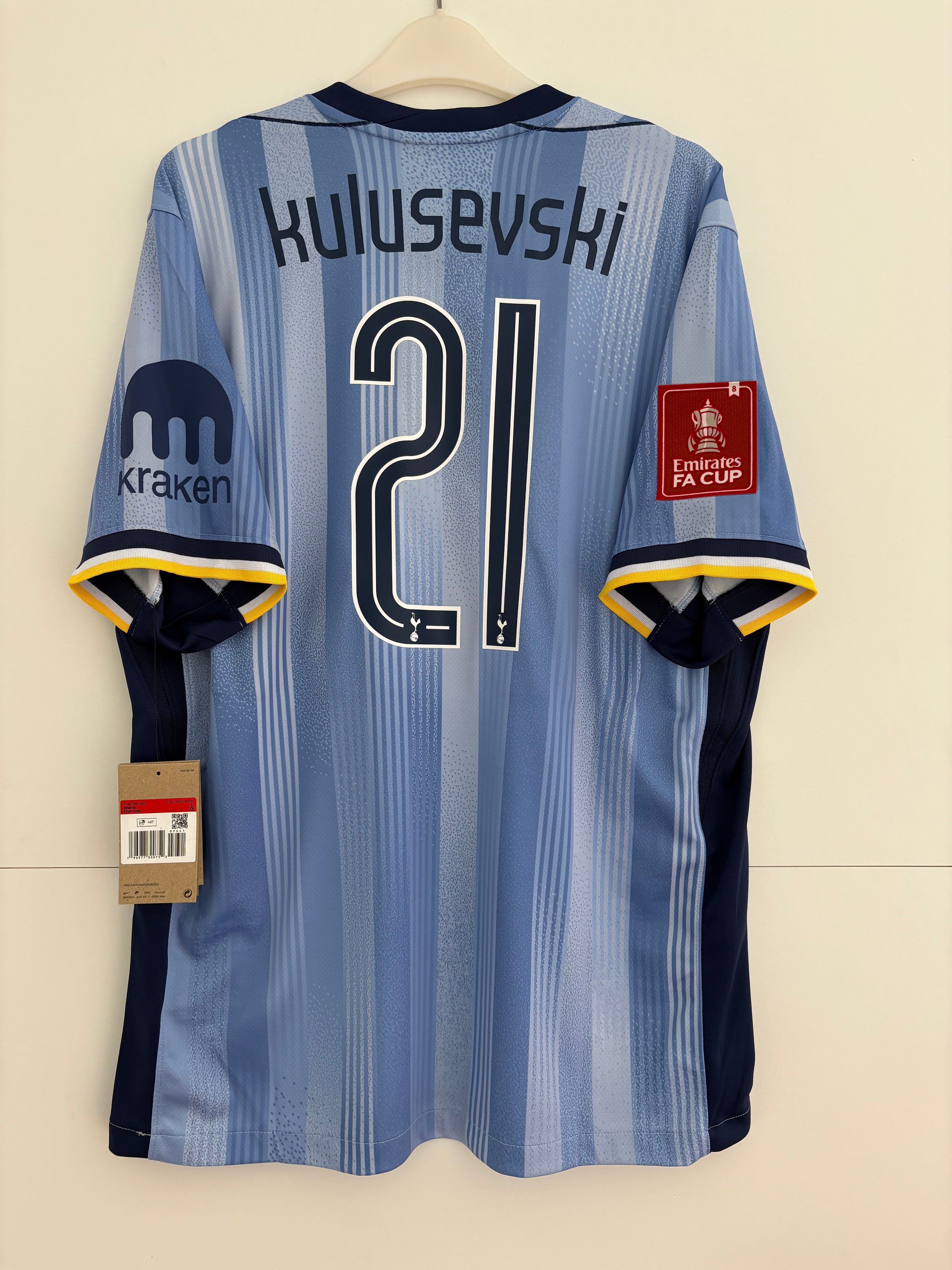 Tottenham 2024/25 Away Shirt - Kulusevski 21 - Large