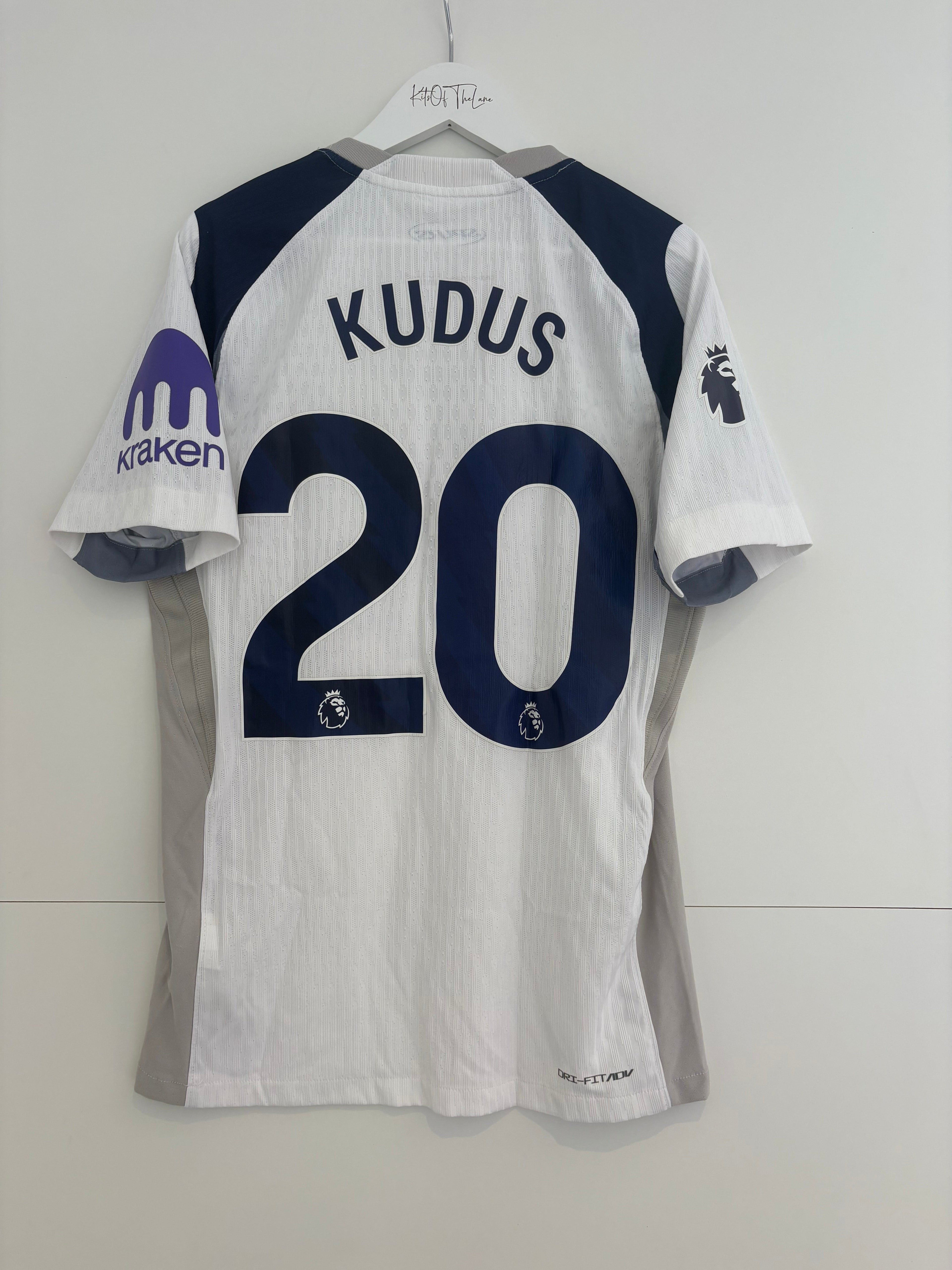 Tottenham 2025/26 Home Shirt - Kudus 20 - Small - Back